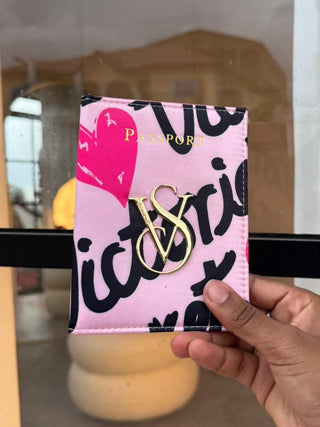 V Secret Pink And Black Passport Cover