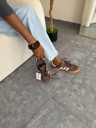 Jess Brown Leather Samba Sneakers