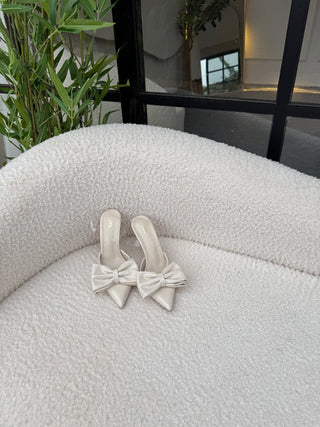 Eliz Beige Sling Back Heels
