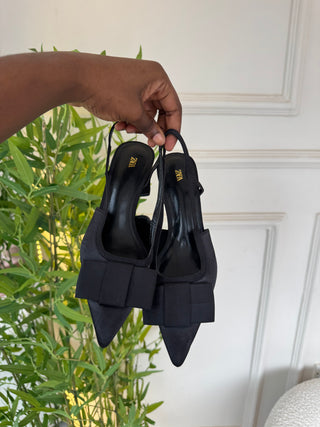 Misa Black Block Sling Back Heels