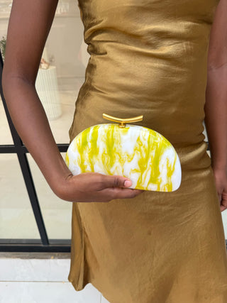 Carvela Yellow Marbel Clutch