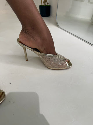 Laurel Gold Mesh Mules