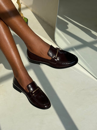 Dainess Coffee Penny Loafers