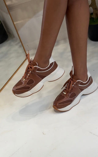 Sofia Brown & Beige Sneaker