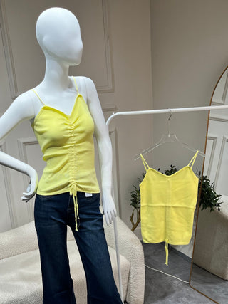 Quincy Yellow Tank top with Spaghetti Straps