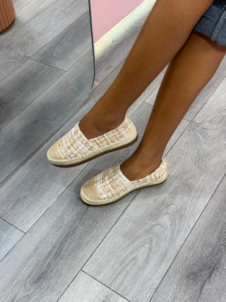 Jaq Brown & Beige Espadrille Flats