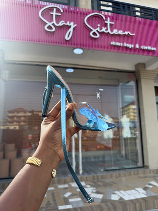 PP28 - Blue butterfly heels