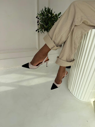 Georgia Beige Sling Back Heels