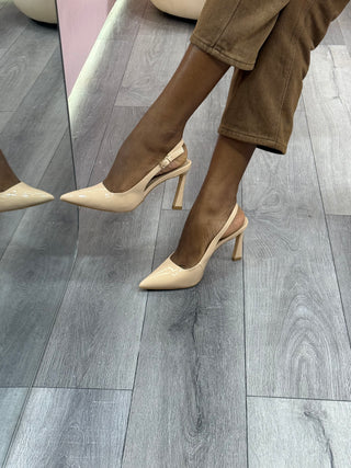 Denny Nude Slingback Heels
