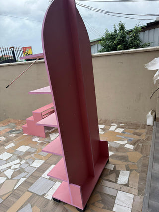Rose Pink 6 shelve unit