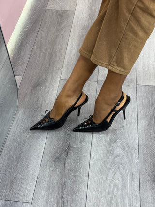 Racquel Sling Black Heels
