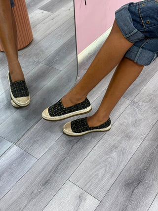Jaq Black Espadrille Flats