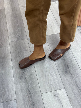 Joycity Brown Flat Mules