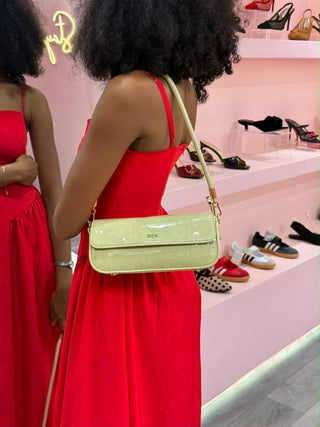 Dora Light Green Patent Shoulder Bag