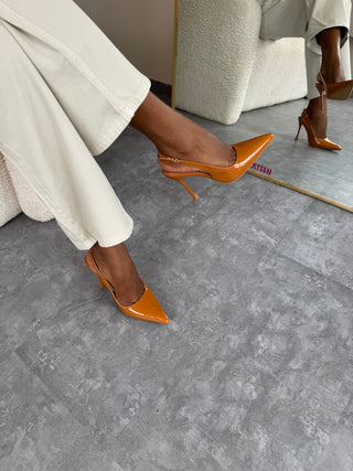 Danica Brown Sling Back Heels