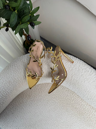 Elsa Gold Sling Back Heels
