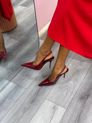 Mae Wine Sling Back Heels