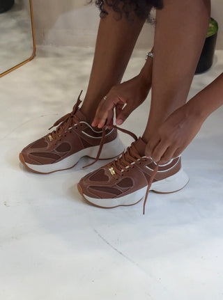 Sofia Brown & Beige Sneaker