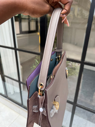 Candela Grey Genuine Leather Hand Bag