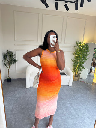 Giselle Orange Column Dress