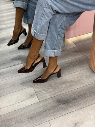 Harper Brown Slingback Block Heels
