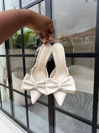 Eliz Beige Sling Back Heels