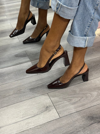 Harper Brown Slingback Block Heels