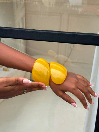Maddie Yellow Chunky Resin Cuff Bangles