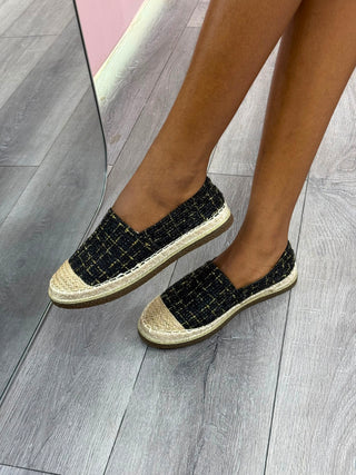 Jaq Black Espadrille Flats
