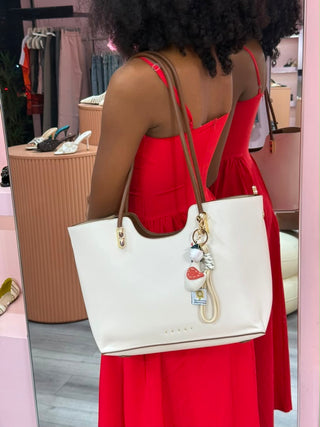 Inaya Beige Tote Bag