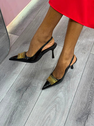 Carly Wine Sling Back Heels