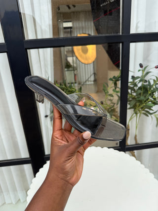 Hanna Black Jelly Kitten Heels