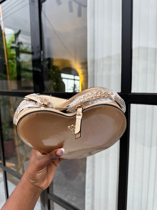 Jamie Gold Love Shaped Crossbody Bag