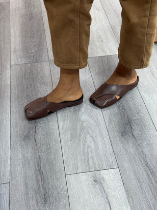 Joycity Brown Flat Mules