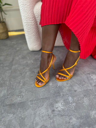 Yvaine Yellow Ankle Strap Heels