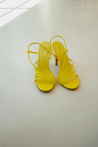 Solana Yellow Strappy Stiletto Sandals
