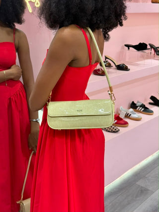 Dora Light Green Patent Shoulder Bag