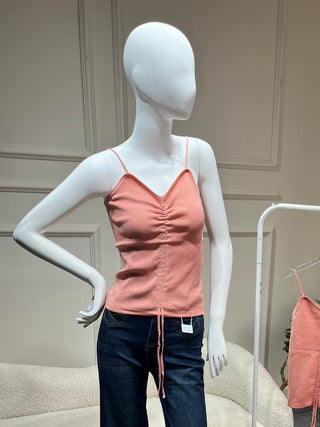 Quincy Peach Tank top with Spaghetti Straps
