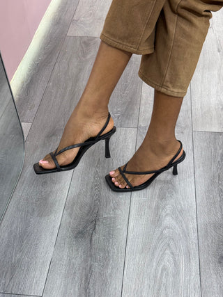 Alder Black Sandal Heels