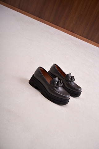 Luisa Dark Grey Chunky Loafers