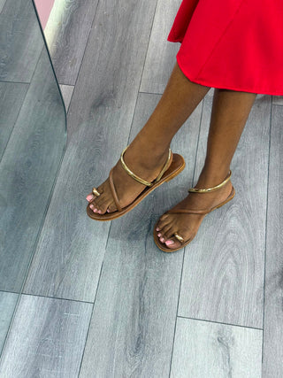 Misa Flat Sandal - Brown