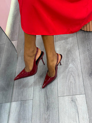 Mae Wine Sling Back Heels