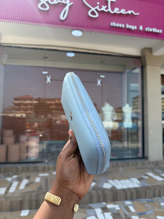 Kira Light Blue Leather Wallet