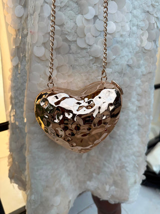 Megan Love Shaped Clutch - Gold
