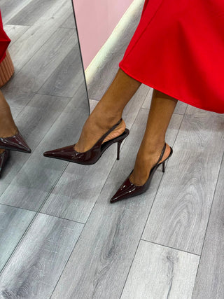 Mae Chocolate Sling Back Heels