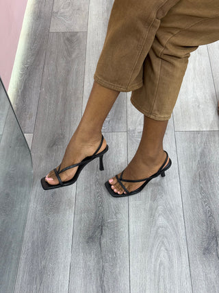 Alder Black Sandal Heels