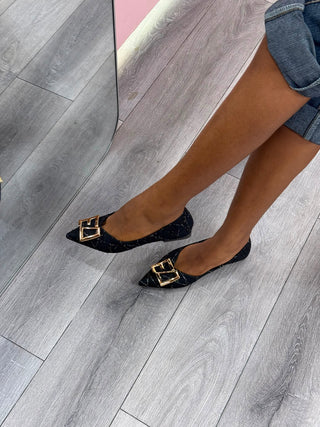Angie Black Flatshoes