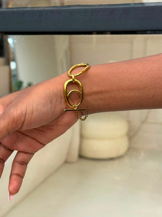 Tiana Chunky Gold Oval-link Bracelet