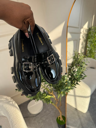 Enya Black Patent Extra Chunky Loafers