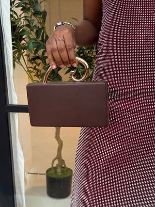 Coffee Top Handle Clutch